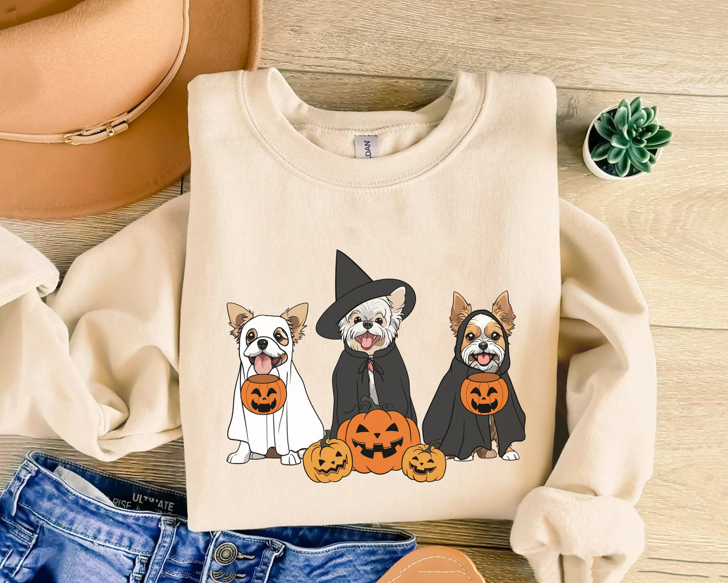 Ghost And Witch Yorkshire Terrier Shirt, Ghost Yorkshire Shirt, Witch Yorkie Shirt, Yorkshire Halloween Sweatshirt, Ghost And Witch Dog Tee