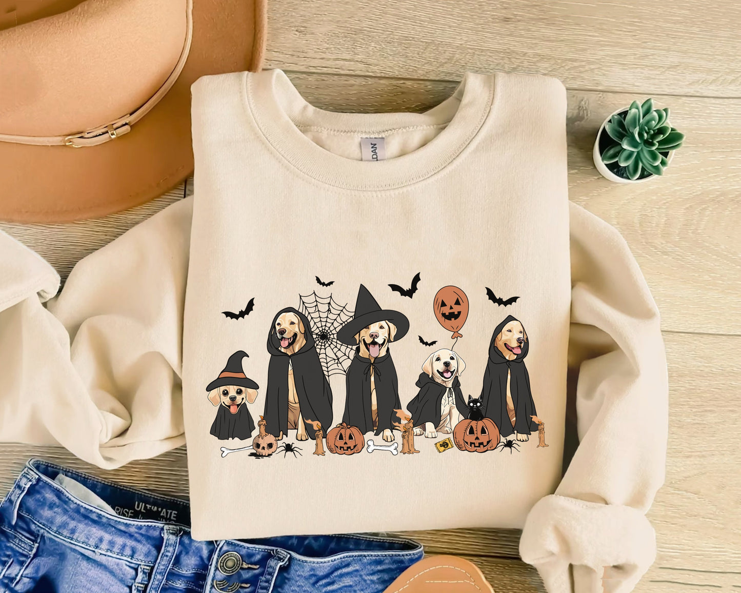 Labrador Retriever Witch Sweatshirt, Labrador Retriever Halloween Shirt, Witch Labrador Retriever Shirt, Witch Dog Halloween Shirt