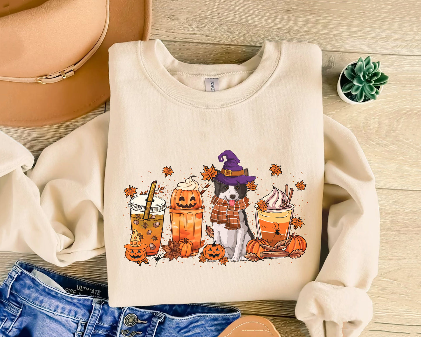 Border Collie Fall Coffee Shirt, Border Collie Pumpkin Spice Sweatshirt, Latte Border Collie Coffee Shirt, Thanksgiving Outfit