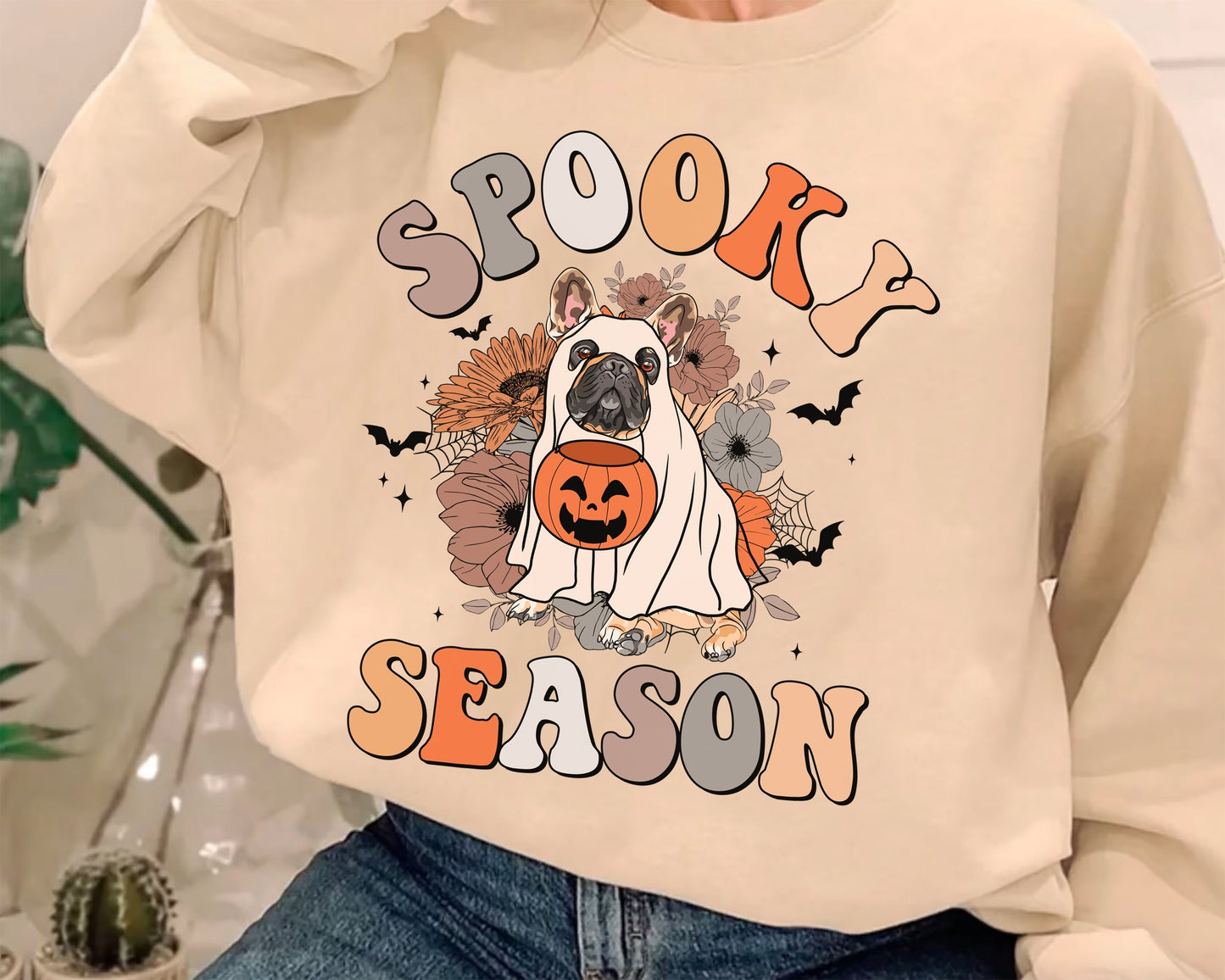 French Bulldog Spooky Season Shirt, French Bulldog Ghost Shirt, French Bulldog Halloween Shirt, Frenchie Dog Lover, Spooky Season Dog Shirt