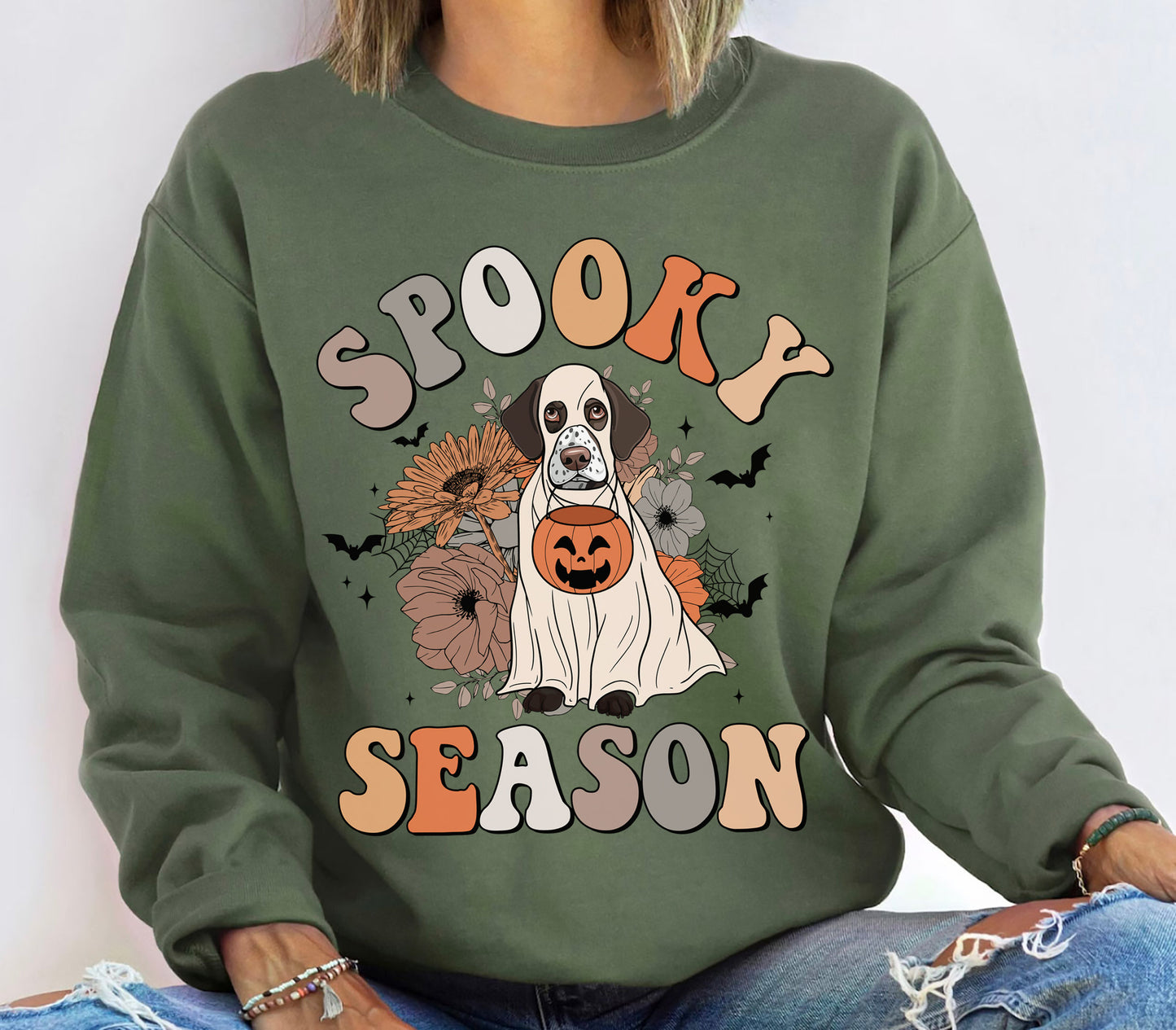 German Shorthaired Pointer Spooky Season Shirt, German Shorthaired Pointer Ghost Shirt, German Shorthaired Pointer Halloween Shirt