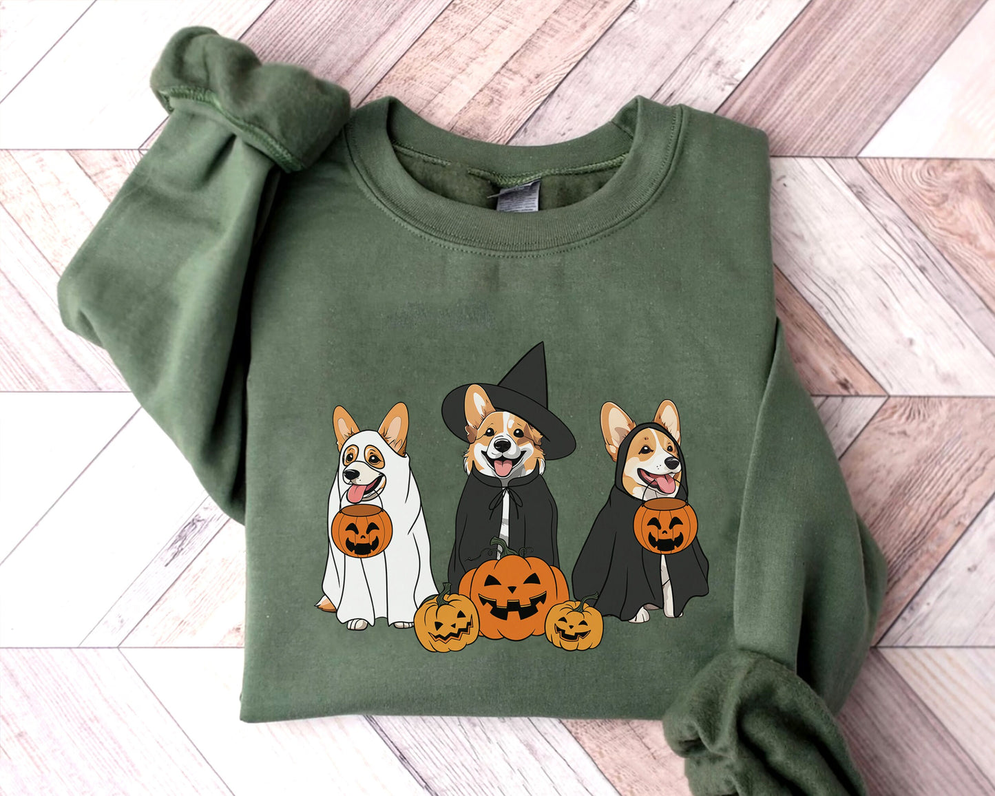 Ghost And Witch Corgi Sweatshirt, Ghost Corgi Shirt, Witch Corgi Shirt, Corgi Halloween Sweatshirt, Ghost And Witch Dog Shirt, Corgi Shirt
