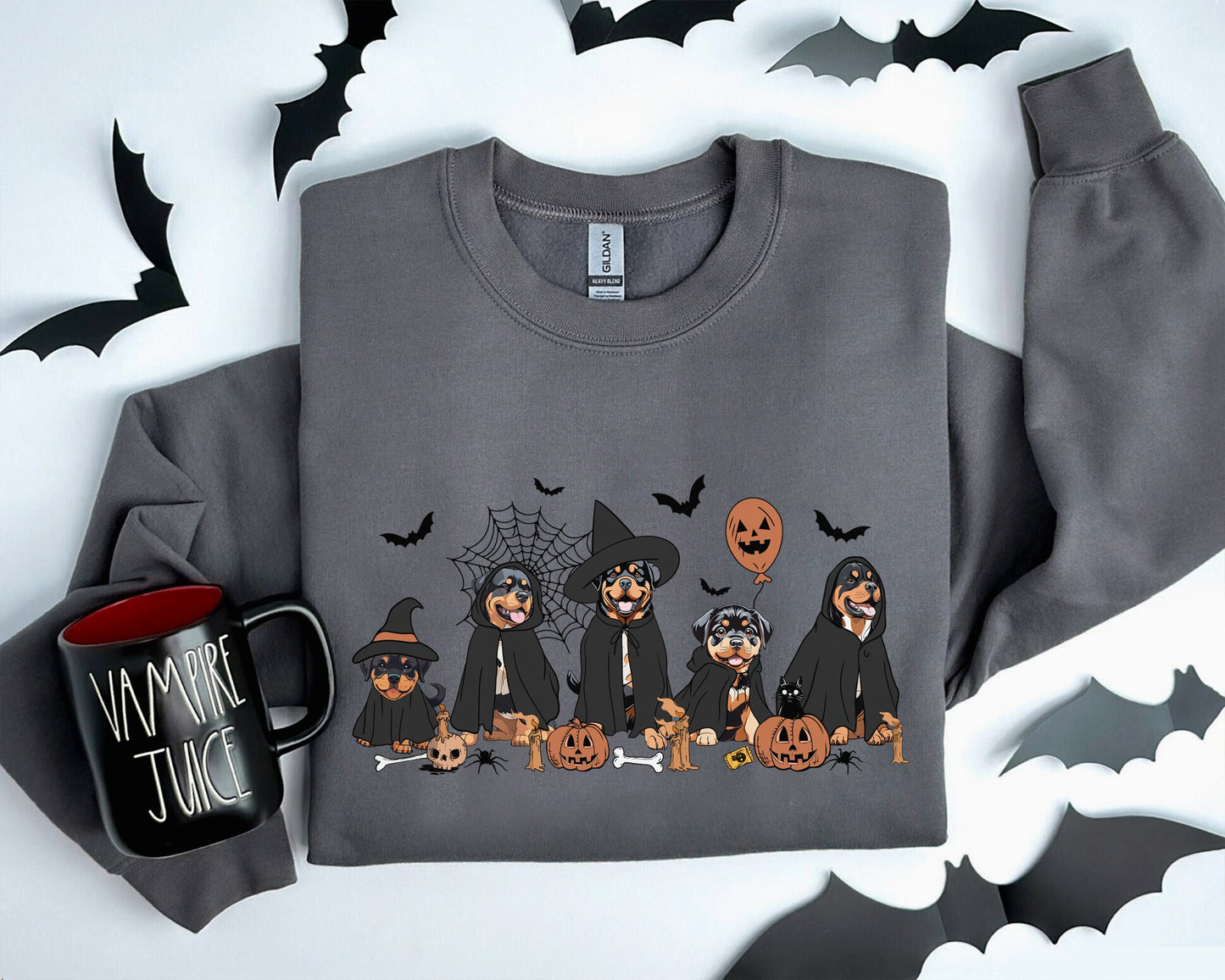 Rottweiler Witch Sweatshirt, Rottweiler Halloween Shirt, Witch Rottweiler Dog Shirt, Witch Dog Halloween Shirt