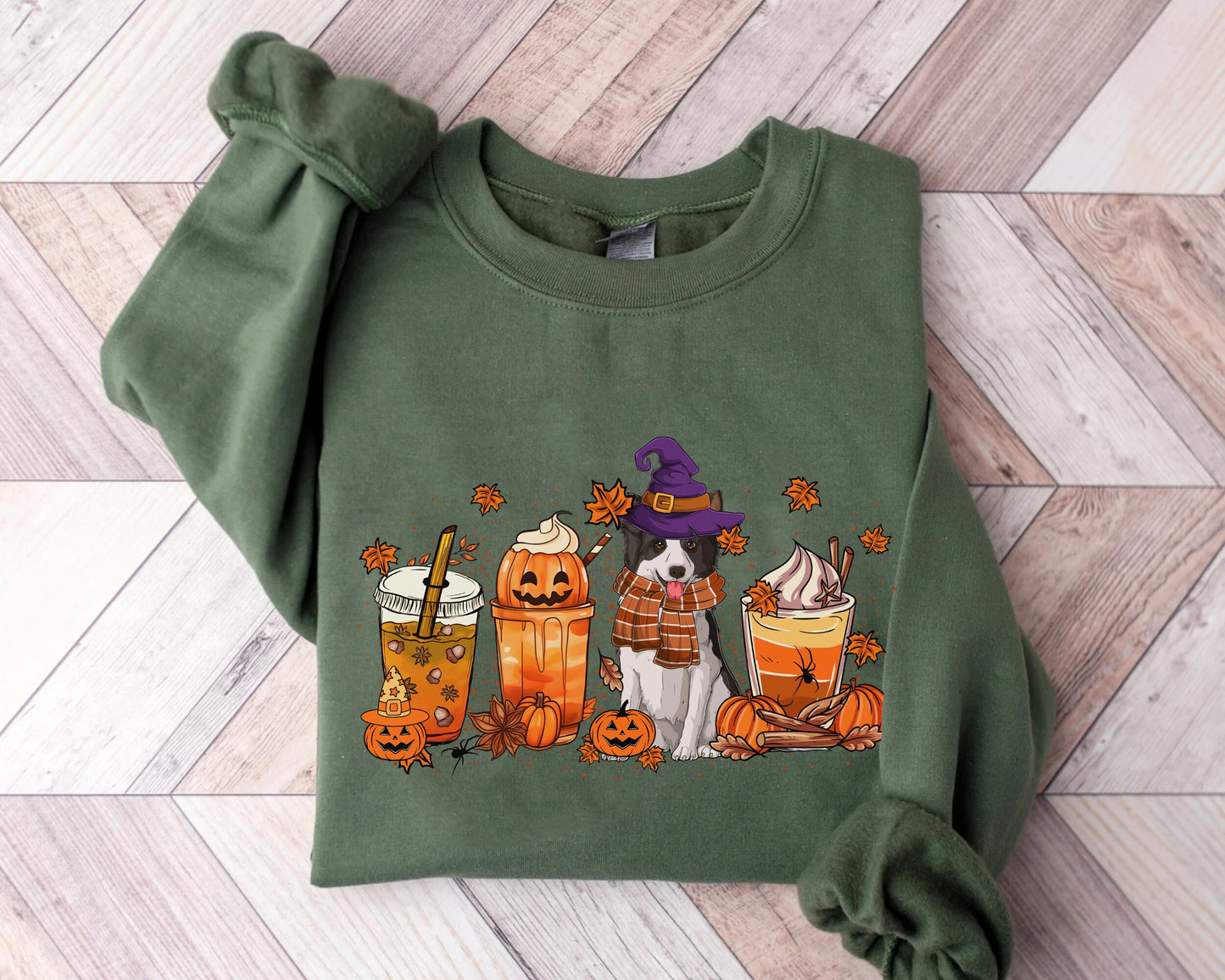 Border Collie Fall Coffee Shirt, Border Collie Pumpkin Spice Sweatshirt, Latte Border Collie Coffee Shirt, Thanksgiving Outfit