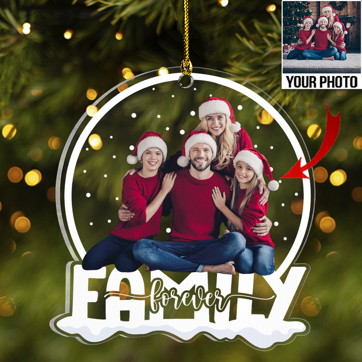 Custom Family Photo Acrylic Ornament, Best Personalized Christmas Thanksgiving Gift For Family