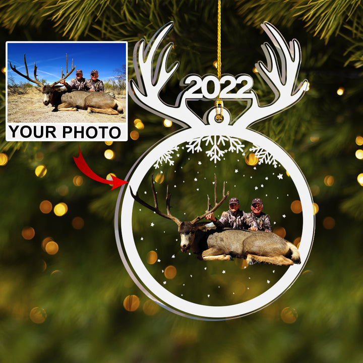 Custom Hunting Photo Acrylic Ornament, Personalized Christmas Thanksgiving Gift For Hunting Lovers