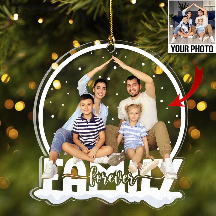 Custom Family Photo Acrylic Ornament, Best Personalized Christmas Thanksgiving Gift For Family