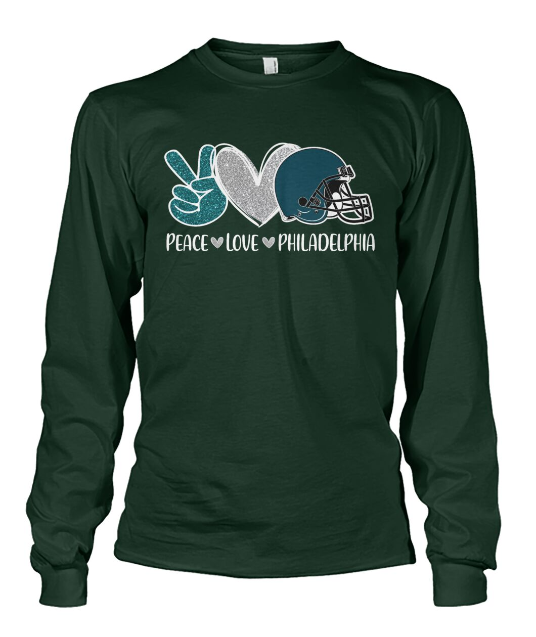 Philadelphia American Football Peace Black Forest Green T-Shirts, Football Outfit For Men Women Family Love Philadelphia Football Sport