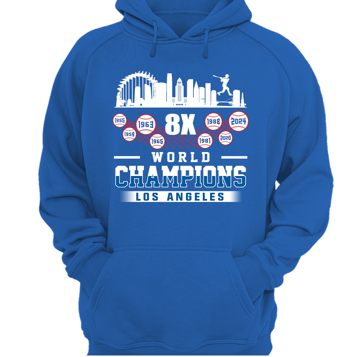 Los Angeles Baseball Skyline 8X World Champions Sweatshirt For World Champions 2024, Los Angeles Baseball Champs Gifts