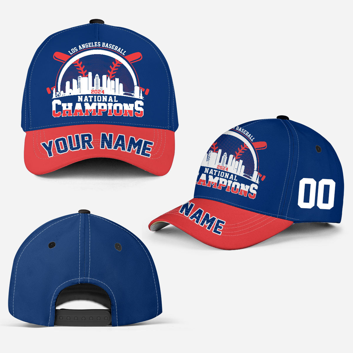Los Angeles D Baseball Skyline 2024 National Champions Classic Cap, L.A Baseball National Champs Baseball Cap Gifts