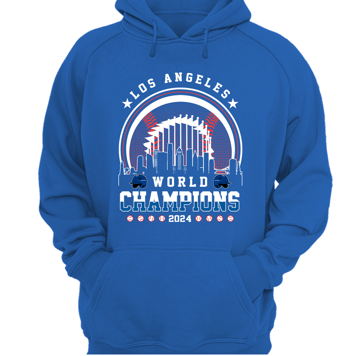Los Angeles D Baseball Skyline 2024 World Champions Hoodie, L.A World Champs Hoodie, Los Angeles Baseball Champs Gifts