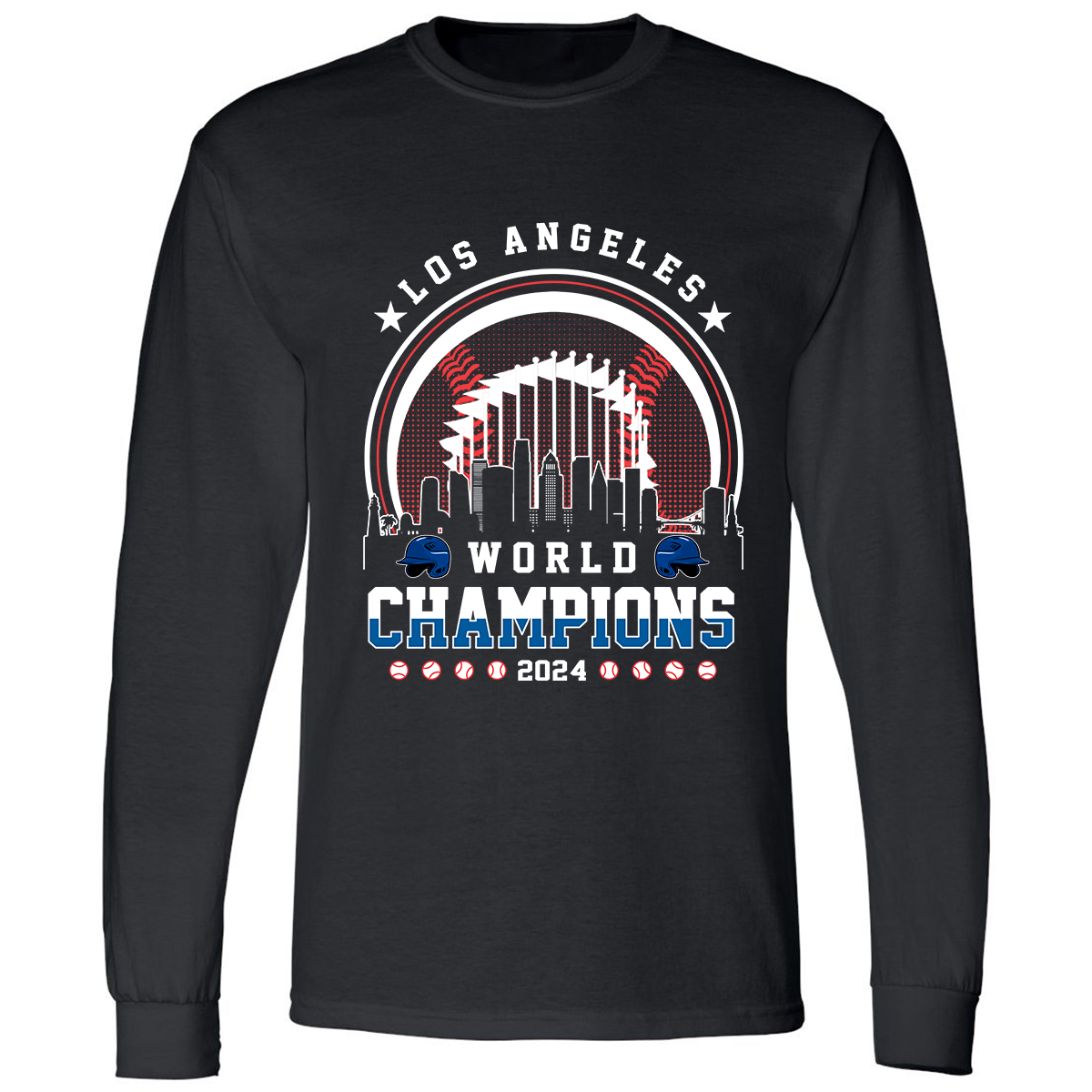 Los Angeles D Baseball Skyline 2024 World Champions T-Shirt, L.A World Champs Shirt, Los Angeles Baseball Champs Gifts