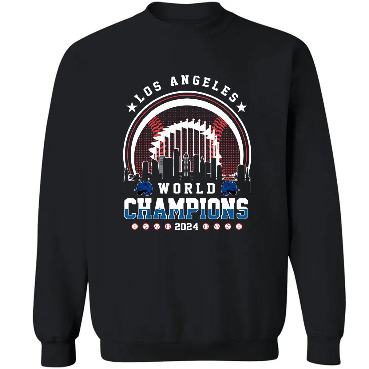 Los Angeles D Baseball Skyline 2024 World Champions Hoodie, L.A World Champs Hoodie, Los Angeles Baseball Champs Gifts