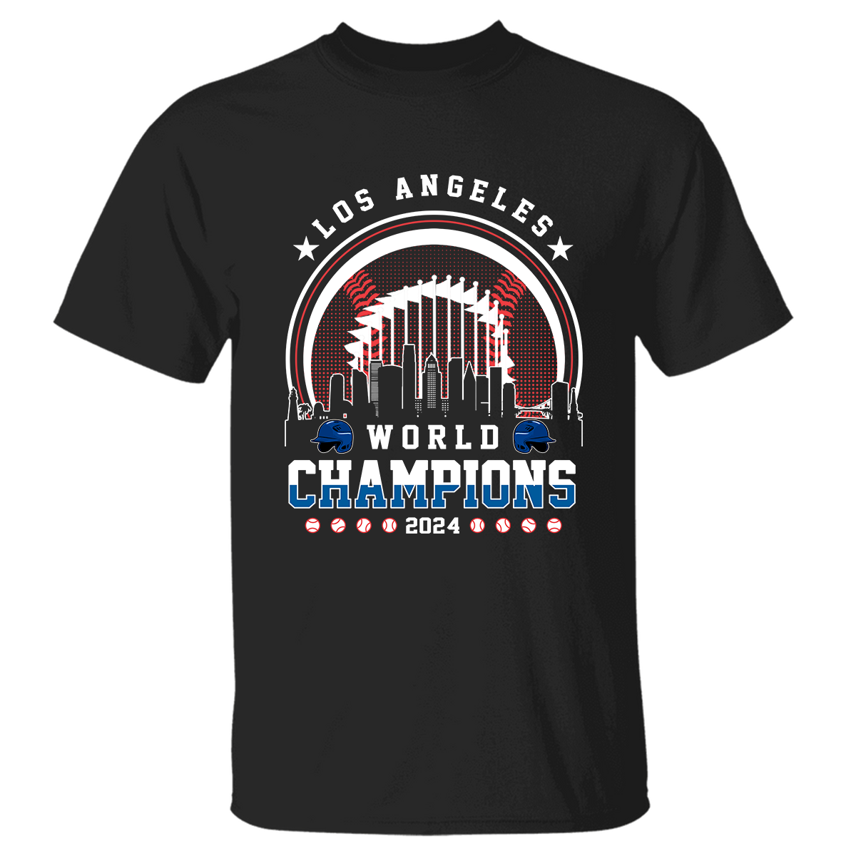Los Angeles D Baseball Skyline 2024 World Champions Hoodie, L.A World Champs Hoodie, Los Angeles Baseball Champs Gifts