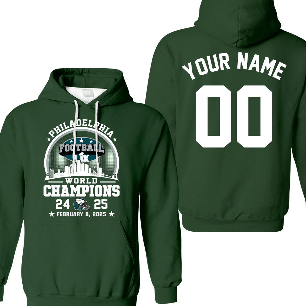 Personalized Philadelphia Football LIX 2024-2025 World Champions T-Shirt, World Champions 2025 Apparel For Philadelphia Football Lovers