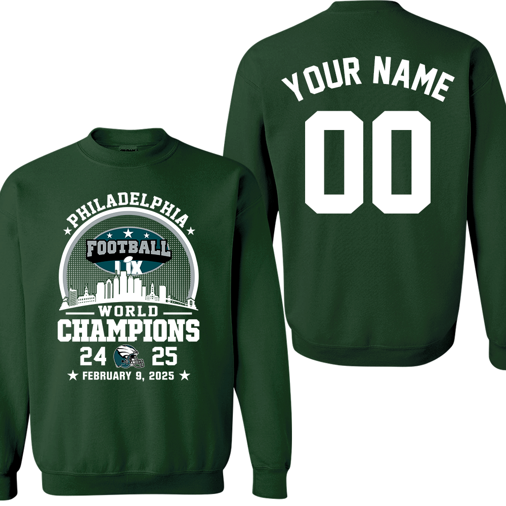 Personalized Philadelphia Football LIX 2024-2025 World Champions T-Shirt, World Champions 2025 Apparel For Philadelphia Football Lovers