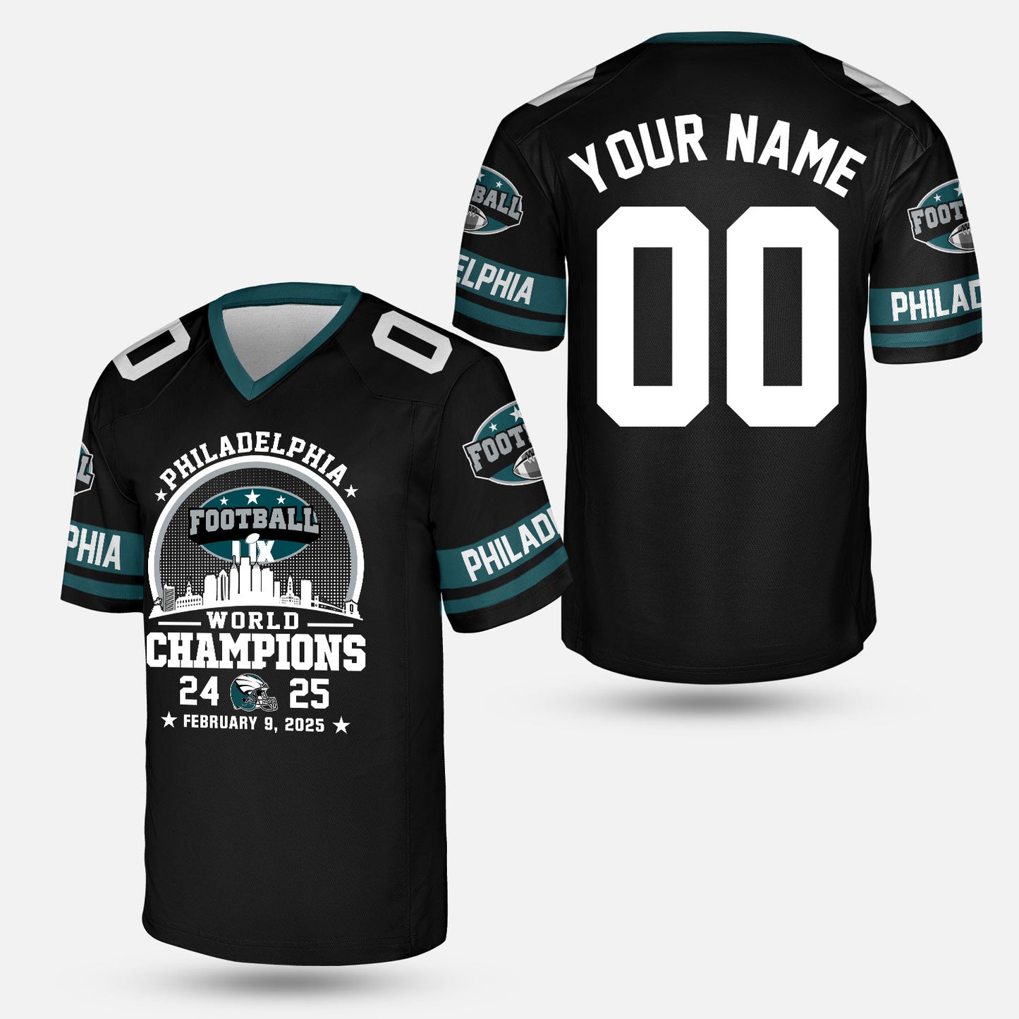 Customized Philadelphia Football LIX 2024-2025 World Champions T-Shirts, Super LIX Champions Philadelphia Football Apparel