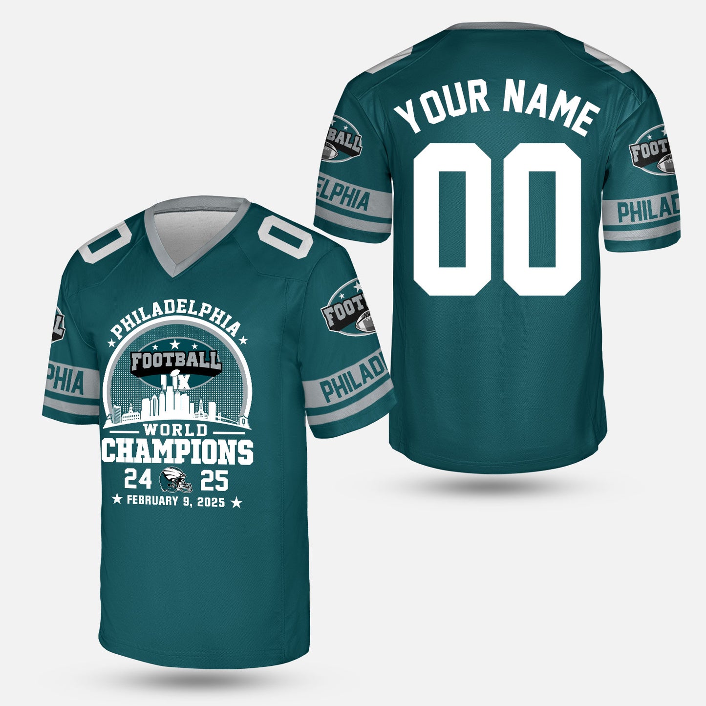 Customized Philadelphia Football LIX 2024-2025 World Champions T-Shirts, Super LIX Champions Philadelphia Football Apparel