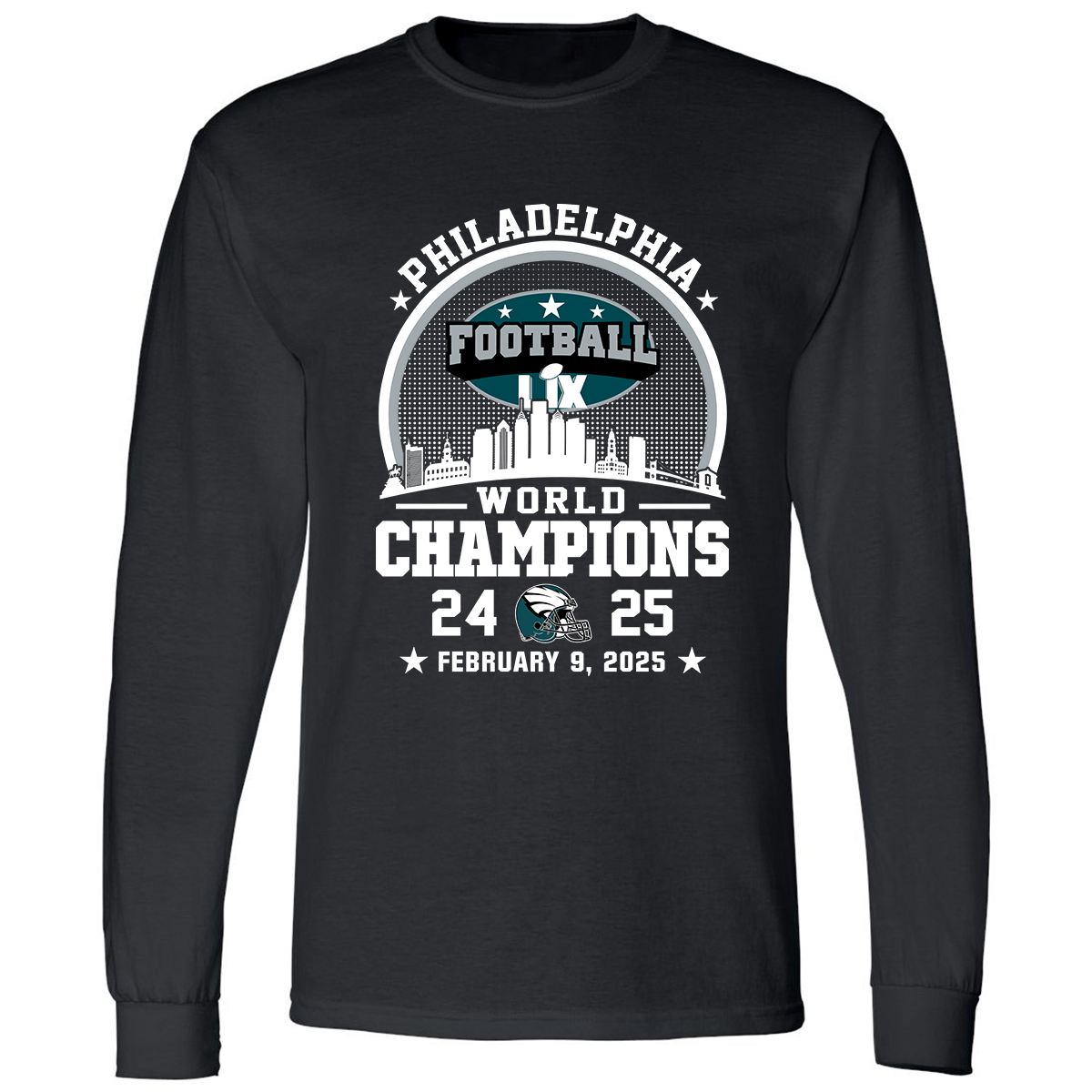 Philadelphia Football Super LIX 2024-2025 World Champions T-Shirt, World Champions 2025 Apparel For Philadelphia Football Lovers