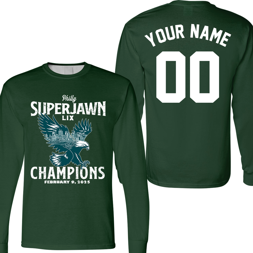 Personalized Philadelphia Football Philly SuperJawn LIX 2024-2025 Champions Sweatshirt, Philadelphia Super LIX Champs Apparel