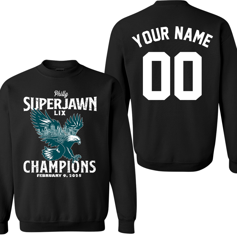 Personalized Philadelphia Football Philly SuperJawn LIX 2024-2025 Champions Hoodie, Philadelphia Super LIX Champs Apparel