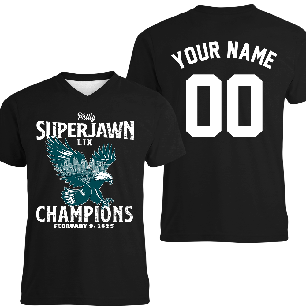 Personalized Philadelphia Football Philly SuperJawn LIX 2024-2025 Champions Long Sleeve Shirt, Philadelphia Super LIX Champs Apparel