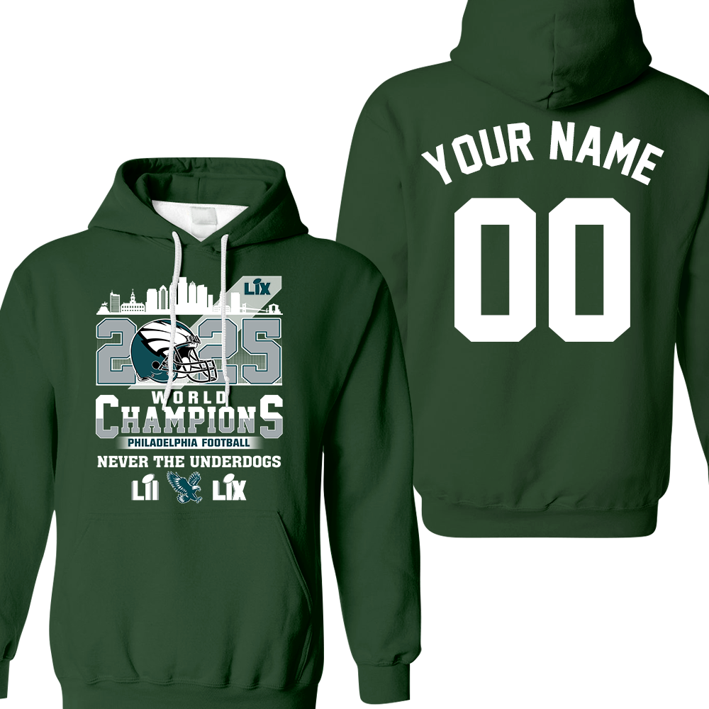 Personalized Philadelphia Football LIX 2025 World Champions T-Shirt, World Champions 2024-2025 Apparel For Philadelphia Football Lovers