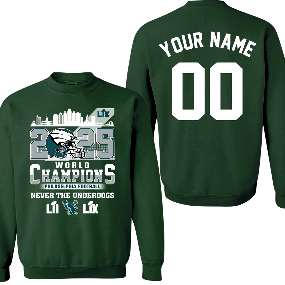 Personalized Philadelphia Football LIX 2025 World Champions T-Shirt, World Champions 2024-2025 Apparel For Philadelphia Football Lovers