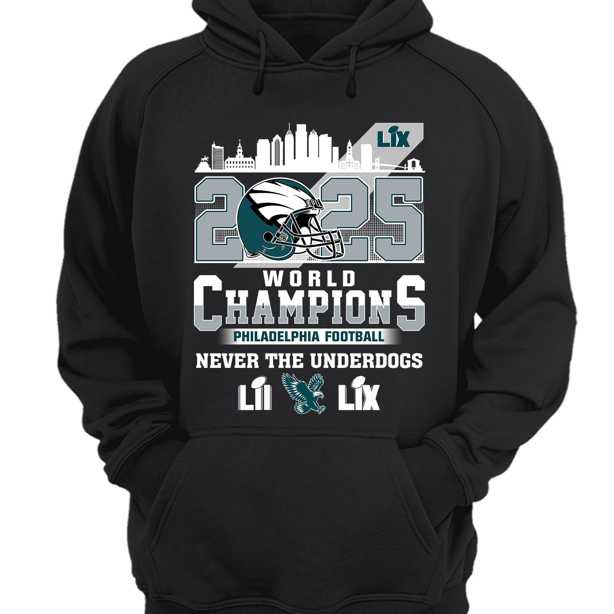 Philadelphia Football Super LIX 2025 World Champions T-Shirt, World Champions 2024-2025 Apparel For Philadelphia Football Lovers