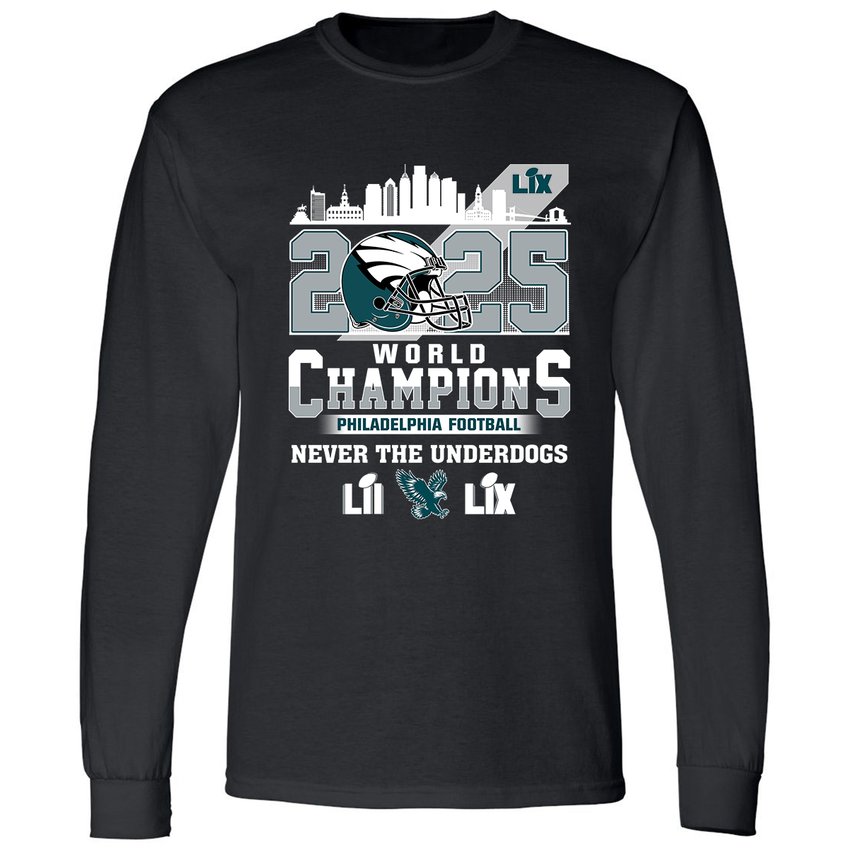 Philadelphia Football Super LIX 2025 World Champions T-Shirt, World Champions 2024-2025 Apparel For Philadelphia Football Lovers