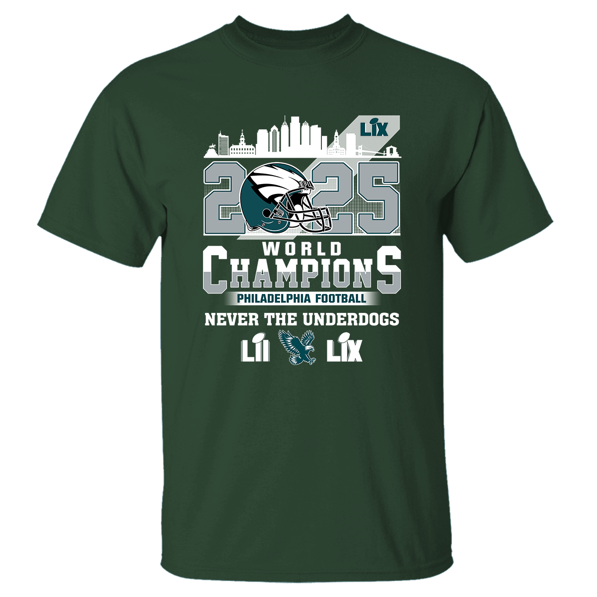 Philadelphia Football Super LIX 2025 World Champions T-Shirt, World Champions 2024-2025 Apparel For Philadelphia Football Lovers