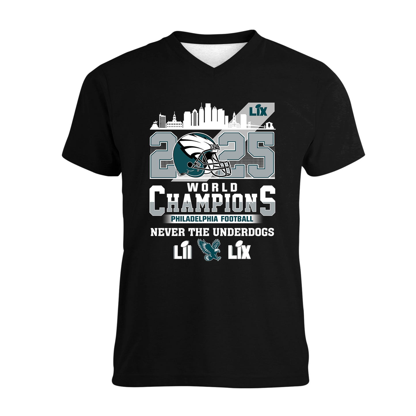 Philadelphia Football Super LIX 2025 World Champions T-Shirt, World Champions 2024-2025 Apparel For Philadelphia Football Lovers