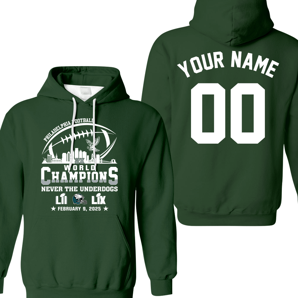 Personalized Philadelphia Football LIX 2024-2025 World Champions T-Shirt Skyline, World Champions Apparel For Philadelphia Football Lovers