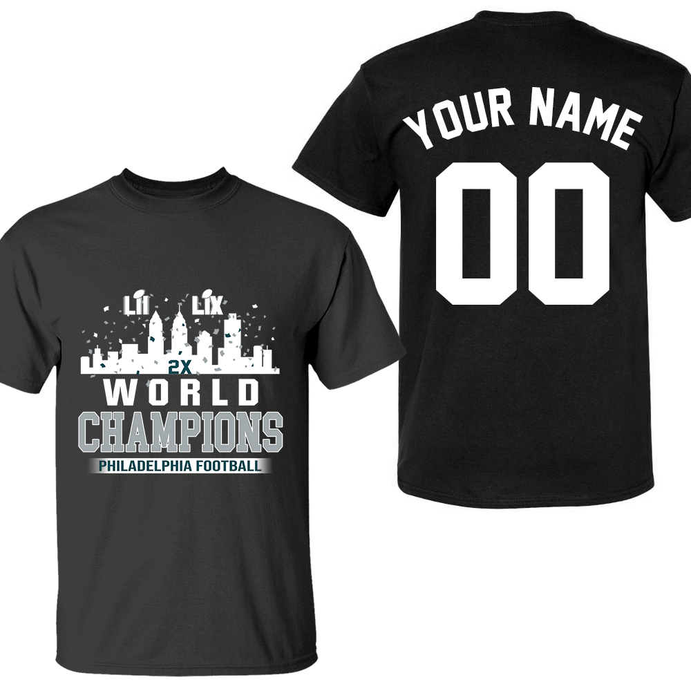 Personalized Philadelphia Football LIX 2024-2025 World Champions Sweatshirt Skyline Congrats, Super LIX Champions Philadelphia Apparel