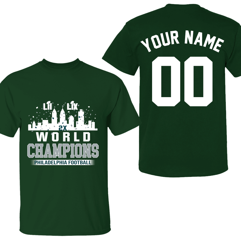 Personalized Philadelphia Football LIX 2024-2025 World Champions Sweatshirt Skyline Congrats, Super LIX Champions Philadelphia Apparel