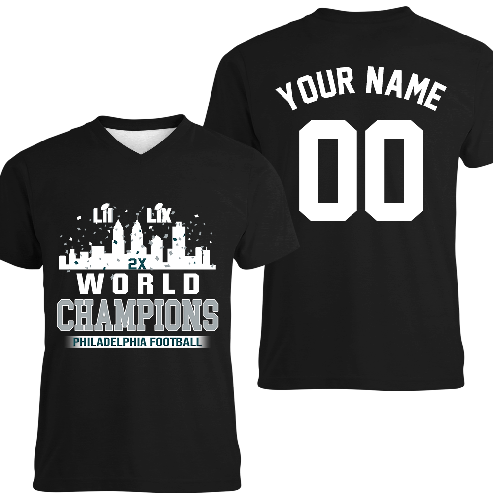 Personalized Philadelphia Football LIX 2024-2025 World Champions Sweatshirt Skyline Congrats, Super LIX Champions Philadelphia Apparel