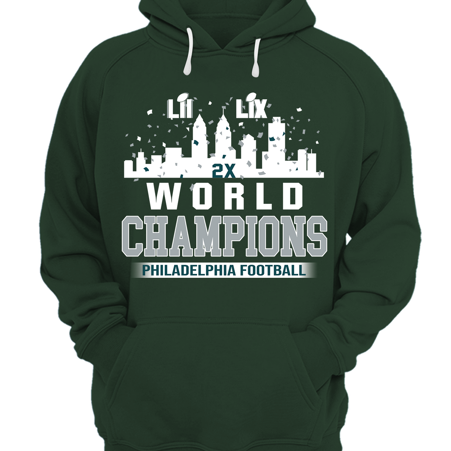 Philadelphia Football Super LIX 2024-2025 World Champions T-Shirt Skyline Congrats, World Champions Apparel For Philadelphia Football Lovers