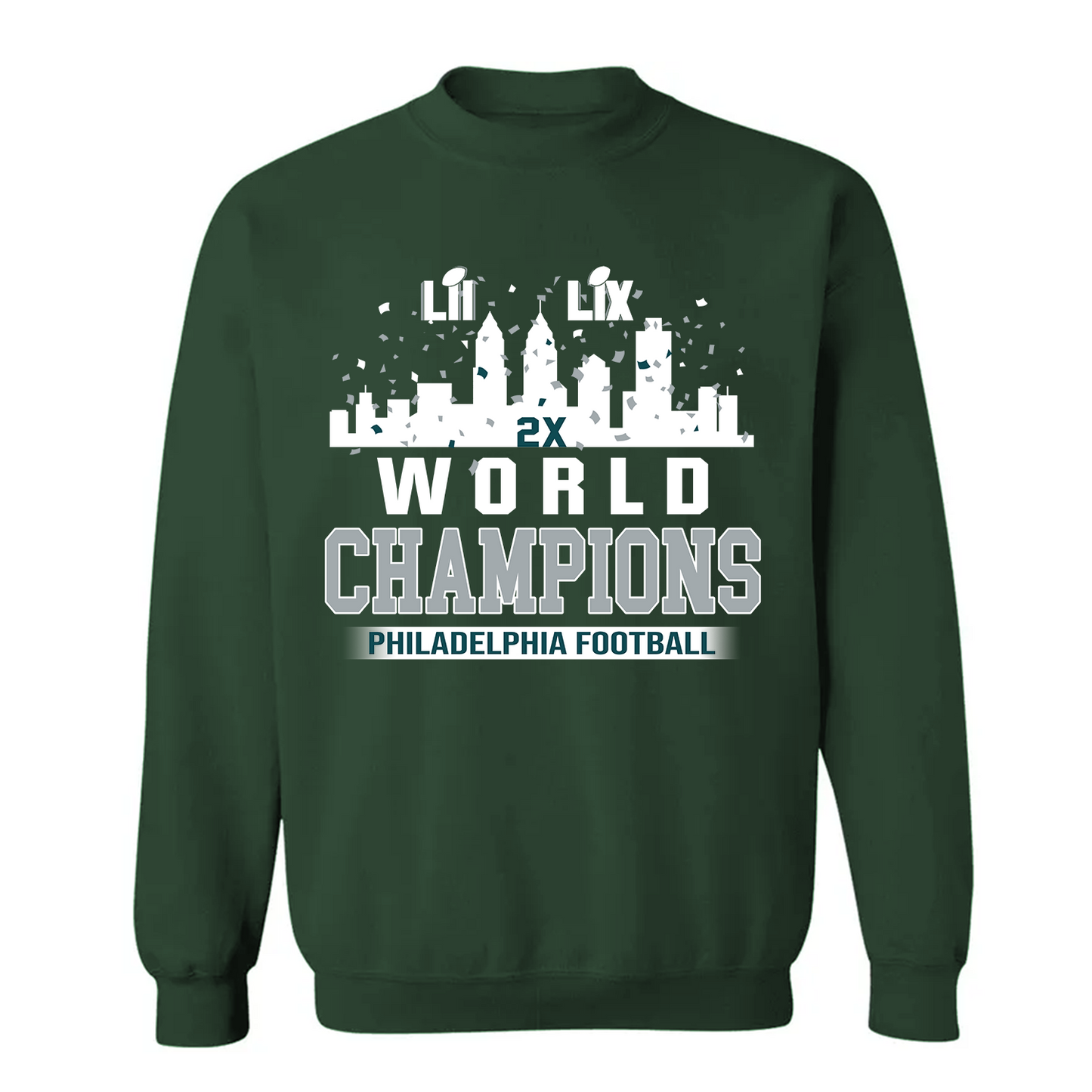 Philadelphia Football Super LIX 2024-2025 World Champions T-Shirt Skyline Congrats, World Champions Apparel For Philadelphia Football Lovers