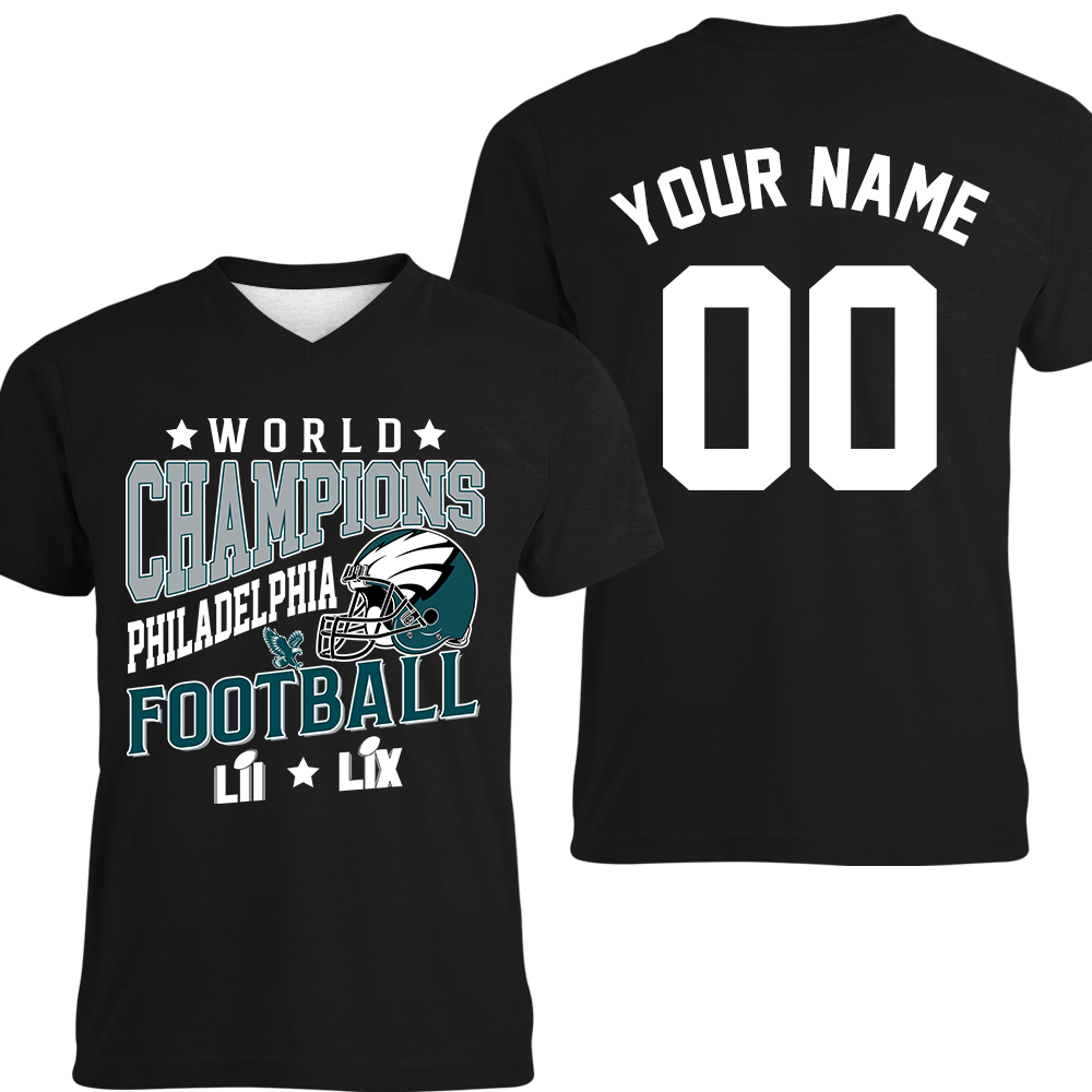 Personalized Philadelphia Football LIX 2024-2025 2x World Champions T-Shirt, 2x World Champions Apparel For Philadelphia Football Lovers