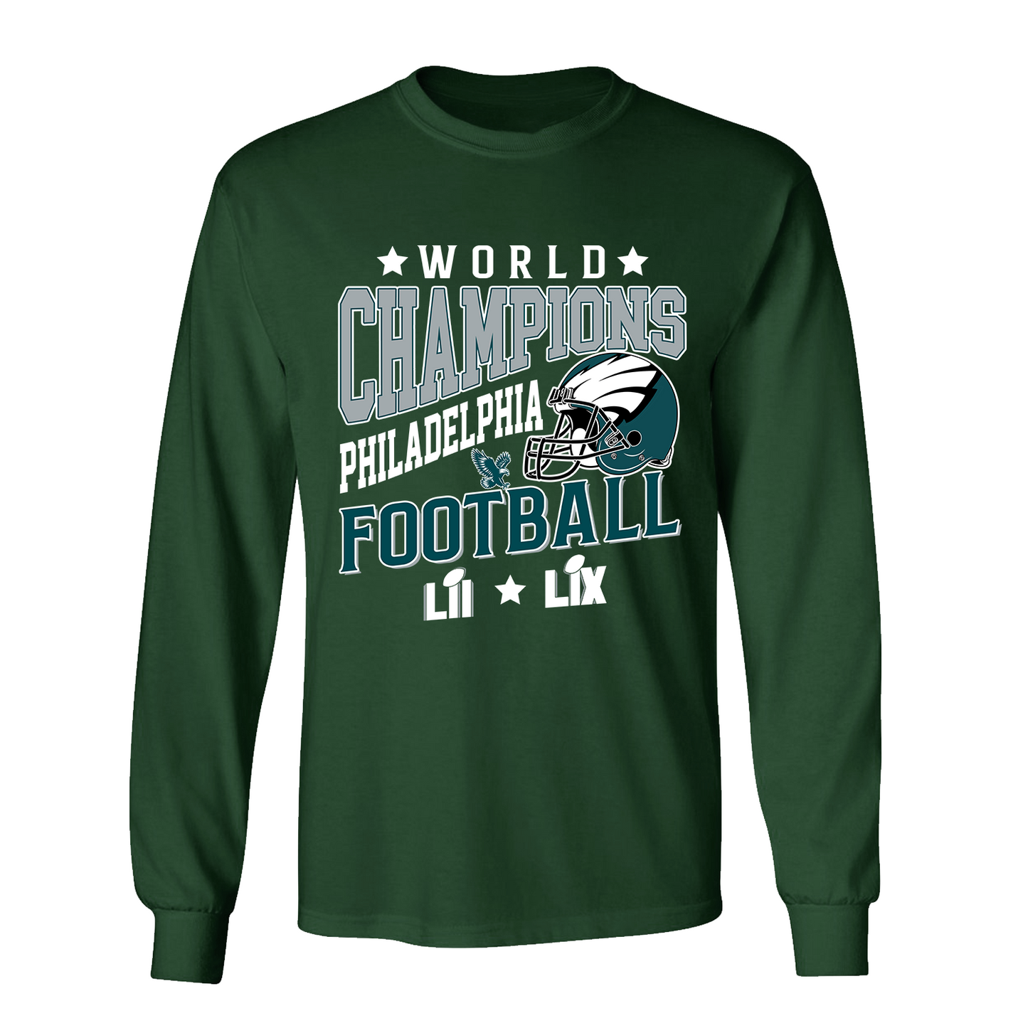 Philadelphia Football Super LIX 2024-2025 2x World Champions T-Shirt, 2x World Champions Apparel For Philadelphia Football Lovers