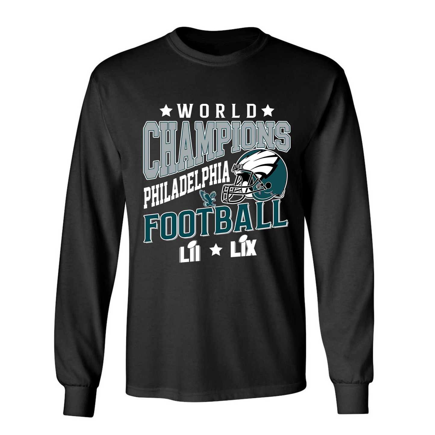 Philadelphia Football Super LIX 2024-2025 2x World Champions T-Shirt, 2x World Champions Apparel For Philadelphia Football Lovers