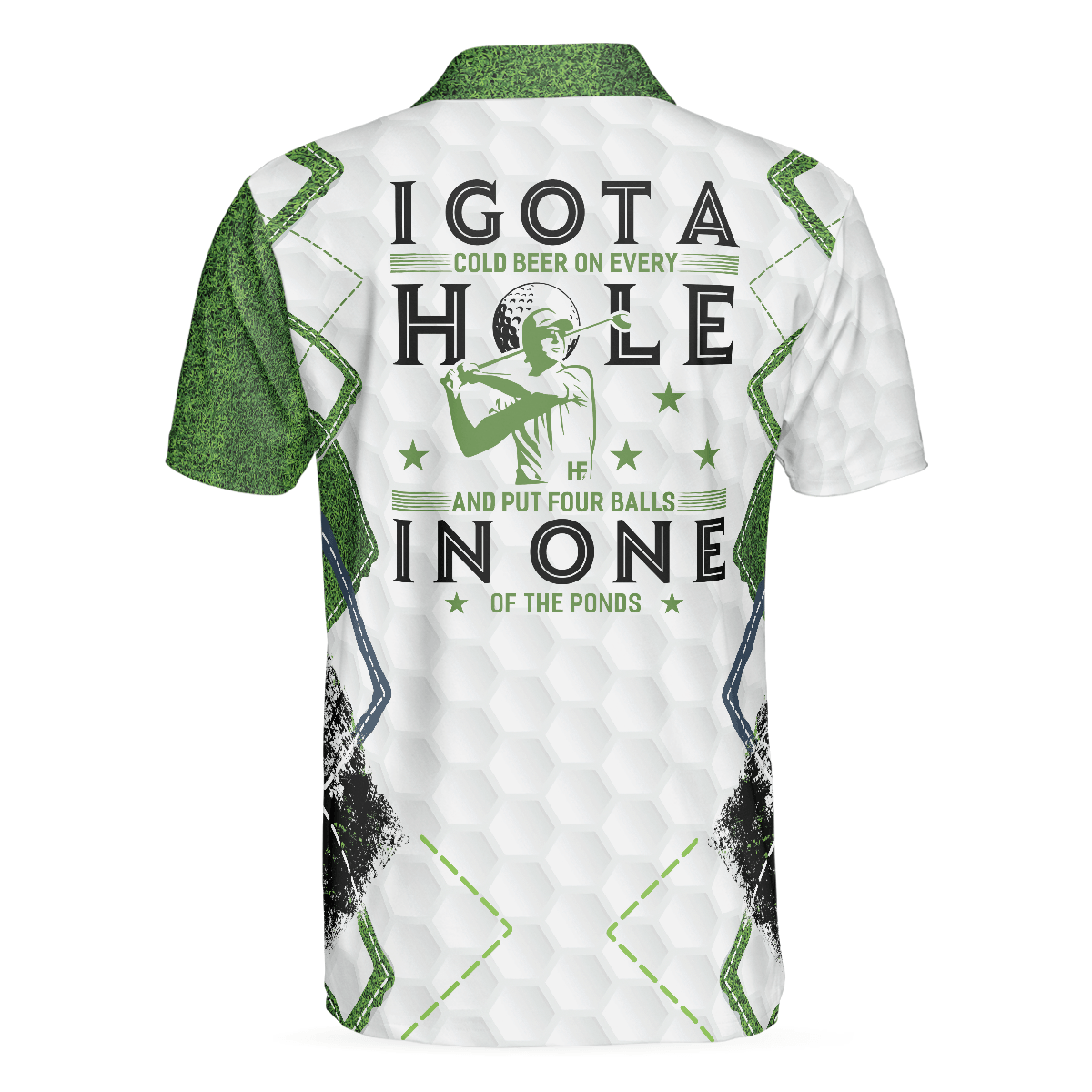 Men Golf Polo Shirt - Green Argyle Golf Men Polo Shirt, I Got A Cold Beer On Every Hole In One Men Golf Polo Shirt - Perfect Polo Shirt For Men - Cerigifts
