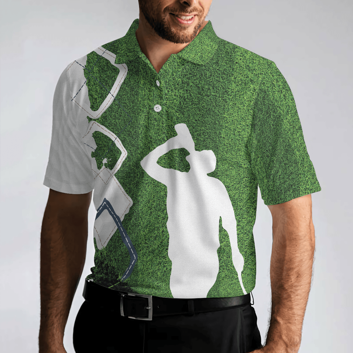 Men Golf Polo Shirt - Green Argyle Golf Men Polo Shirt, I Got A Cold Beer On Every Hole In One Men Golf Polo Shirt - Perfect Polo Shirt For Men - Cerigifts