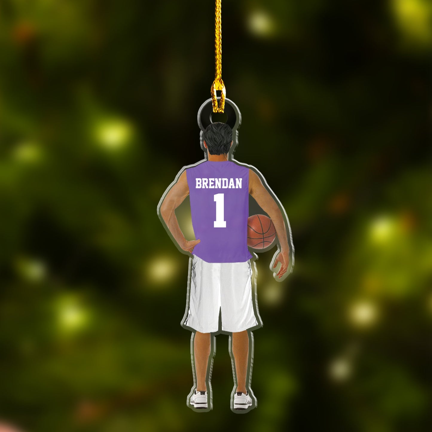 Personalized Basketball Man Car Ornament, Basketball Boy Holding Car Ornament, Basketball Team Gift For Basketball Lovers