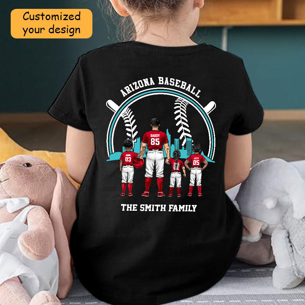 Personalized Arizona Baseball Family Dad Shirt, Perfect Gift For Dad, Father, Grandpa, Family, Baseball Lovers