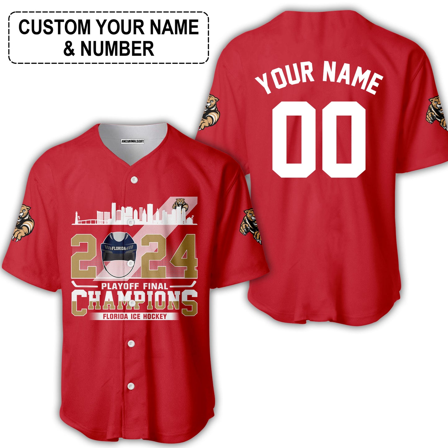 Customized Florida Ice Hockey 2024 Playoff Final Champions Long Sleeve Shirt, Florida Hockey Shirt For Florida Ice Hockey Lovers - AOP