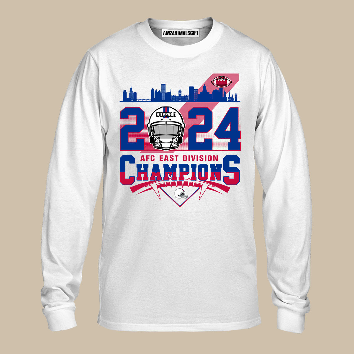 2024 Buffalo American Football AFC East Champions Skyline T Shirts, Conquered The 2024 East Champs Shirts, Buffalo Football Fan Gifts