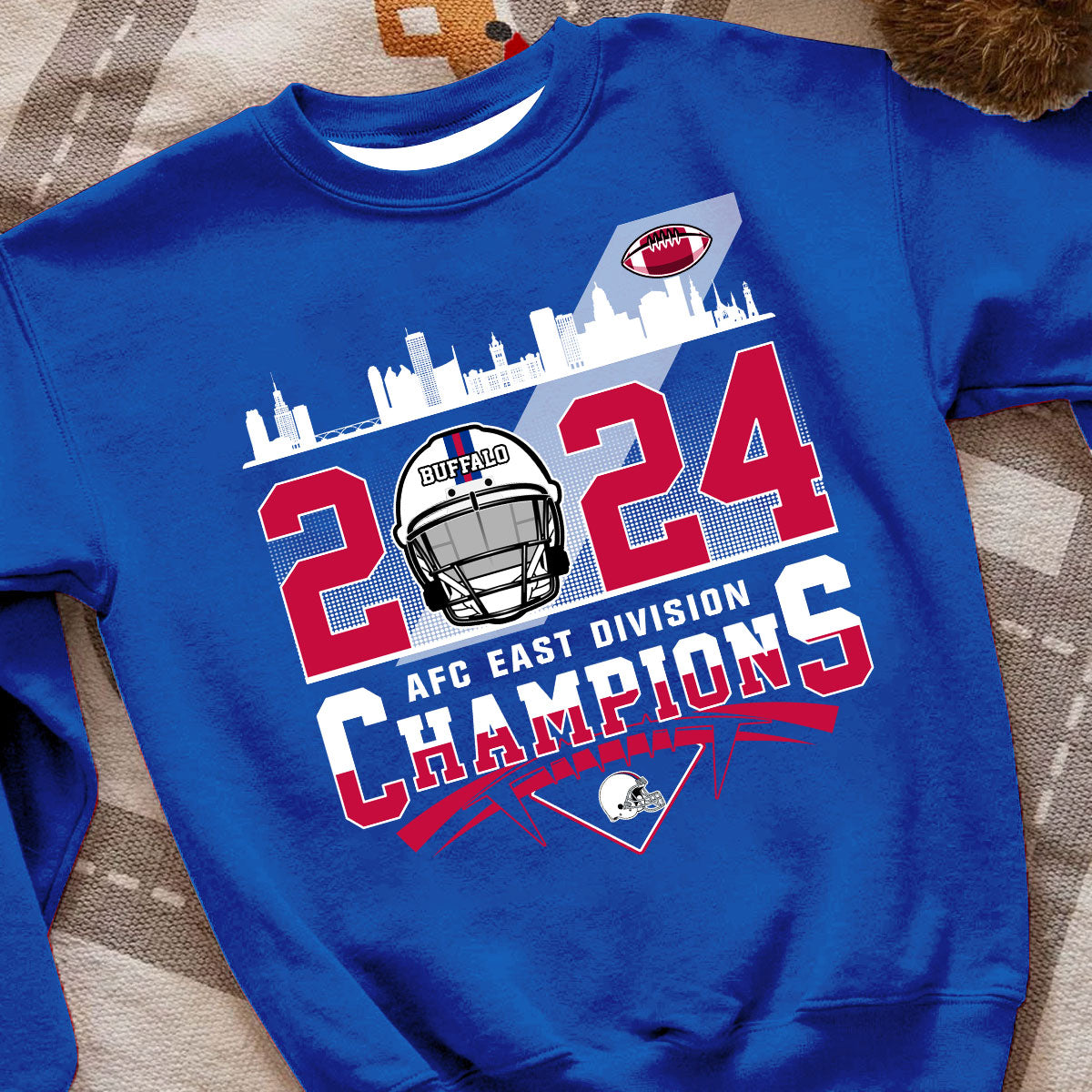 2024 Buffalo American Football AFC East Champions Skyline T Shirts, Conquered The 2024 East Champs Shirts, Buffalo Football Fan Gifts