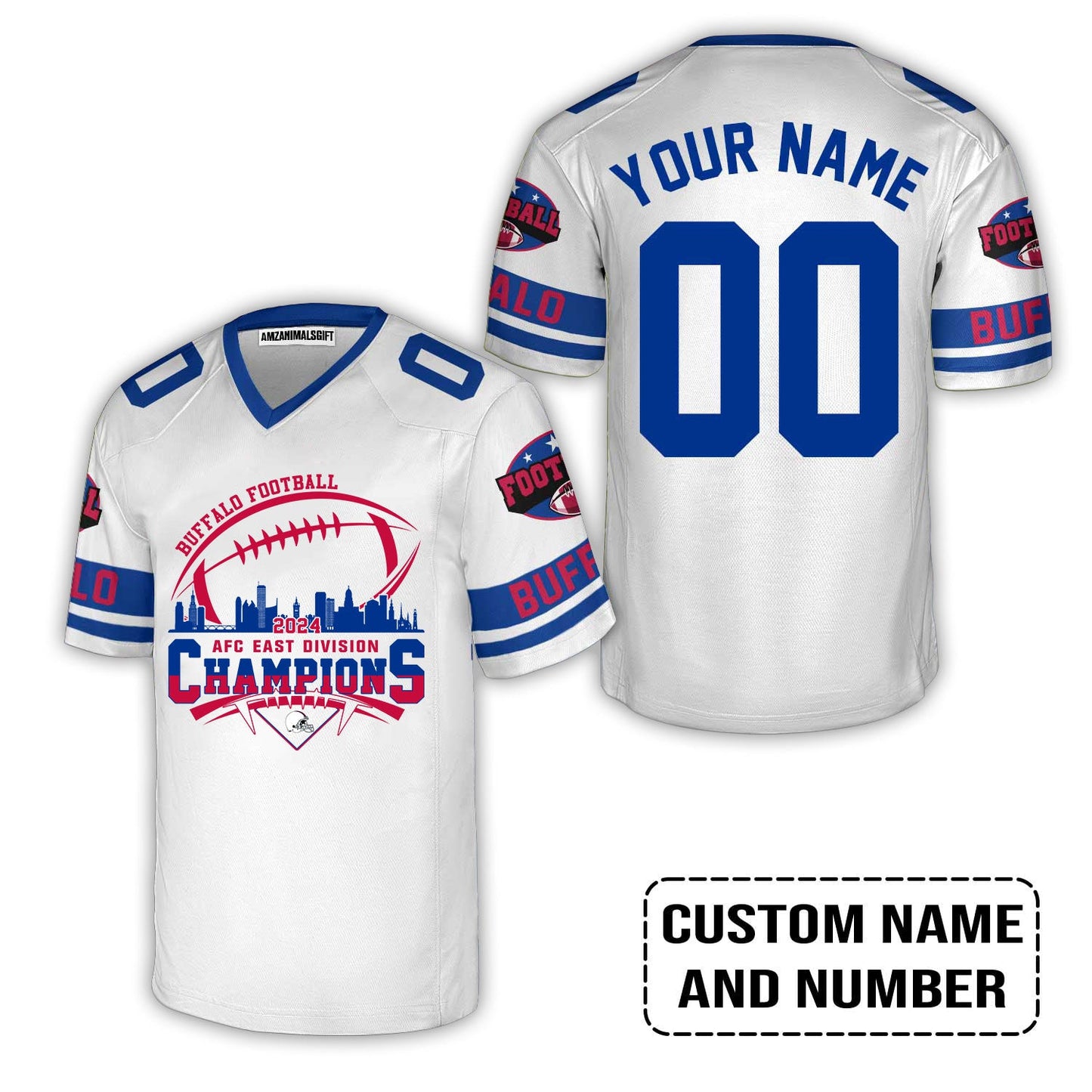Custom Buffalo American Football AFC East Champions Shirt 2024, 2024 Buffalo Skyline Football AFC East Champs Shirt, Buffalo Football Fan Shirts