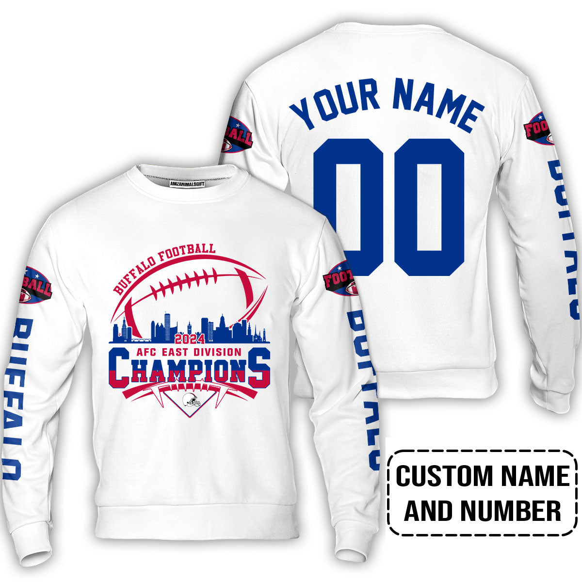 Custom Buffalo American Football AFC East Champions Shirt 2024, 2024 Buffalo Skyline Football AFC East Champs Shirt, Buffalo Football Fan Shirts